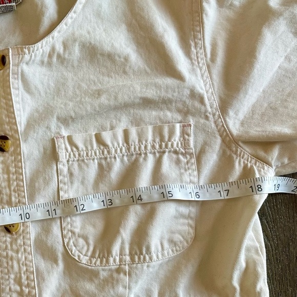 Vintage 90s FADS White Button Front Cotton Midi Dress Size M - Picture 4 of 7